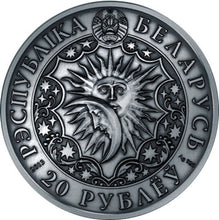 Load image into Gallery viewer, 2013 Belarus Signs of the Zodiac Scorpio Antique finish Silver Coin | ZM | Zion Metals
