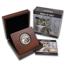 Load image into Gallery viewer, 2013 Niue 1 oz Silver $2 Great Horned Owl Proof box | ZM | Zionmetals

