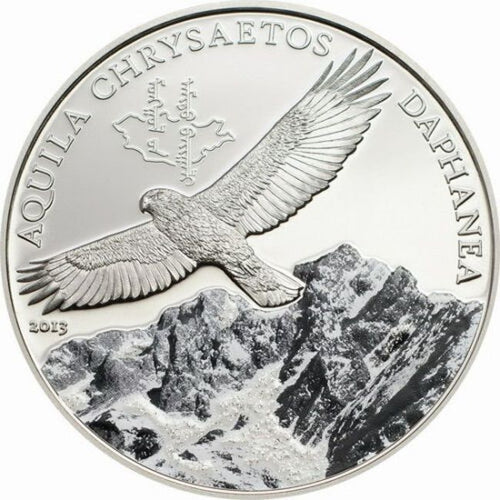 2013 Mongolia Aquila Chrysaetos Daphanea 500 Tugrik Silver Proof Coin | ZM | Zion Metals