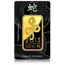Load image into Gallery viewer, 1 oz Gold 2013 Year of the Snake Bar | OPM - ZM
