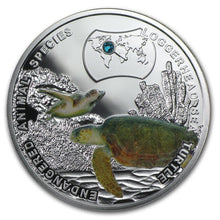 Load image into Gallery viewer, 2014 Niue Loggerhead Sea Turtle Endangered Animal Species 1/2 oz Proof Silver Coin - Zion Metals

