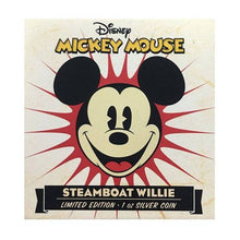 Load image into Gallery viewer, 2014 Niue Disney Mickey Mouse Steamboat Willie 1oz Proof Silver Coin Box | ZM | Zion Metals
