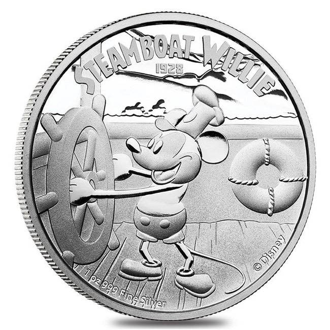 2014 Niue Disney Mickey Mouse Steamboat Willie 1oz Proof Silver Coin | Zion Metals