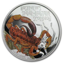 Load image into Gallery viewer, 2014 Australia&#39;s Spider-Hunting Scorpion 1 oz Silver Proof - ZM
