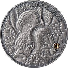 Load image into Gallery viewer, 2014 Andorra Wild Boar - Atlas of Wildlife Antique Finish Silver Coin | ZM | Zion Metals
