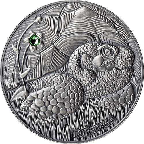 2014 Andorra Pond Turtle - Atlas of Wildlife Antique Finish Silver Coin | ZM | Zion Metals