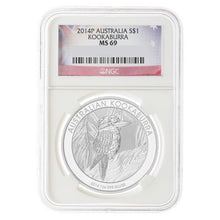 Load image into Gallery viewer, 2014 Australian Kookaburra 1 oz Silver Coin NGC MS 69 | Zion Metals
