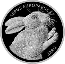 Load image into Gallery viewer, 2014 Belarus LEPUS EUROPAEUS HARE Rabbit Proof Finish Silver Coin | ZM | Zion Metals
