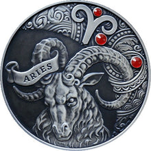 Load image into Gallery viewer, 2014 Belarus Signs of the Zodiac Aries Antique finish Silver Coin | ZM | Zion Metals
