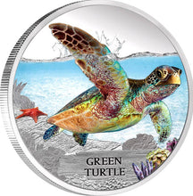 Load image into Gallery viewer, 2014 Tuvalu 1 oz Silver Green Turtle Proof | Zion Metals
