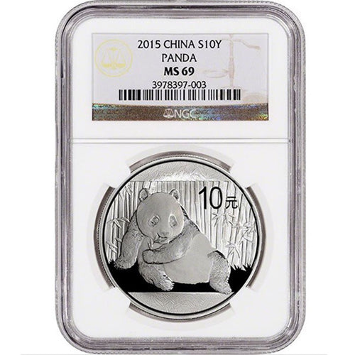 2015 1 oz Chinese Silver Panda Coin NGC MS69 | ZM | Zion Metals