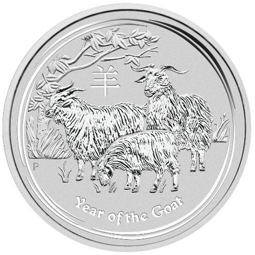 2015 1/2 oz Australian Silver Lunar Goat Coin (BU) Series II - ZM