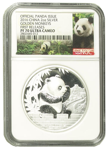 2016 China Lunar Panda Monkey Silver Proof Shenyang Mint NGC 70 - Zion Metals