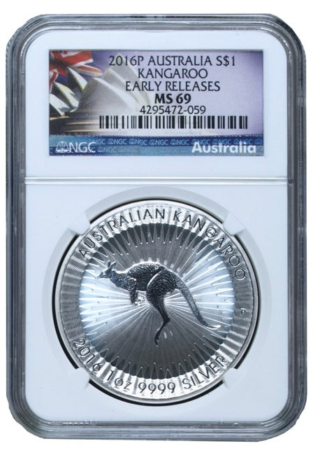 2016 1 oz Australian Silver Kangaroo Coin NGC MS69 (BU) - Zion Metals