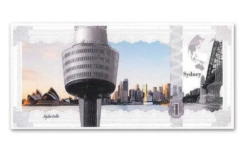 2017 Cook Islands 1 Dollar 5 gram Silver Sydney Skyline Dollar Note Zionmetals