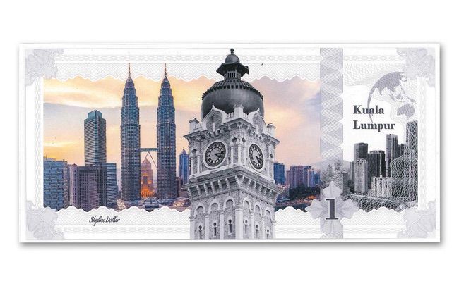2017 Cook Islands 1 Dollar 5 gram Silver Kuala Lumpur Skyline Dollar Note - ZM