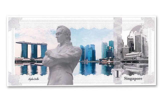 2017 Cook Islands 1 Dollar 5 gram Silver Singapore Skyline Dollar Note - ZM