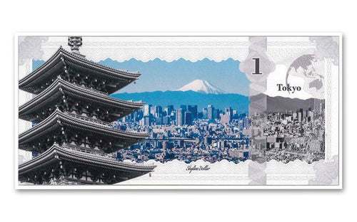 2017 Cook Islands 1 Dollar 5 gram Silver Tokyo Skyline Dollar Note - ZM