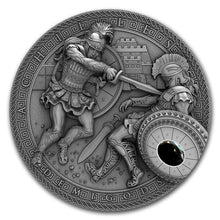 Load image into Gallery viewer, 2017 Niue 2 oz Antique Silver Demigods Achilles Ultra High Relief | ZM | Zion Metals
