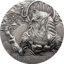 Load image into Gallery viewer, 2018 Cook Islands 3 oz Silver Ra Sun Gods Of The World Coin | ZM | Zion Metals
