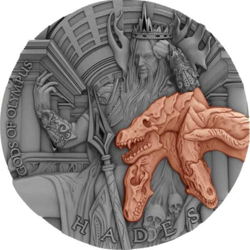 2018 Niue Hades Gods of Olympus 2 oz Antique finish Silver Coin | Zion Metals