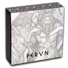 Load image into Gallery viewer, 2018 Niue 2 oz Antique Silver Slavic Gods: Perun God of Thunder box | ZM | Zion Metals
