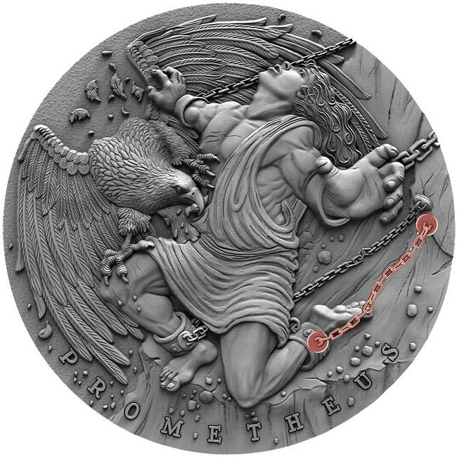 2019 Niue PROMETHEUS Ancient Myths 2 Oz Silver Coin – ZM