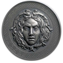 Load image into Gallery viewer, 2019 Cameroon 3 oz Antique Silver 3D Ultra High Relief Medusa | ZM | Zion Metals

