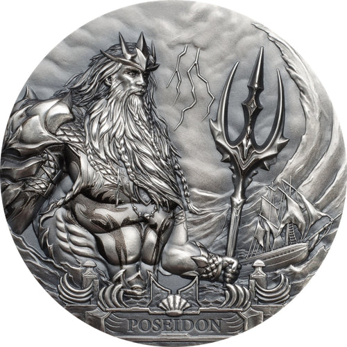 2019 Cook Islands 3 oz Silver Poseidon Gods Of The World Coin | ZM | Zion Metals