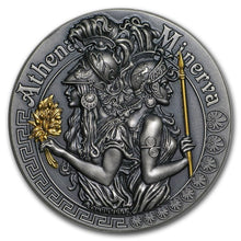 Load image into Gallery viewer, 2019 Niue 2 oz Silver Antique Goddesses Athena and Minerva | ZM | Zion Metals
