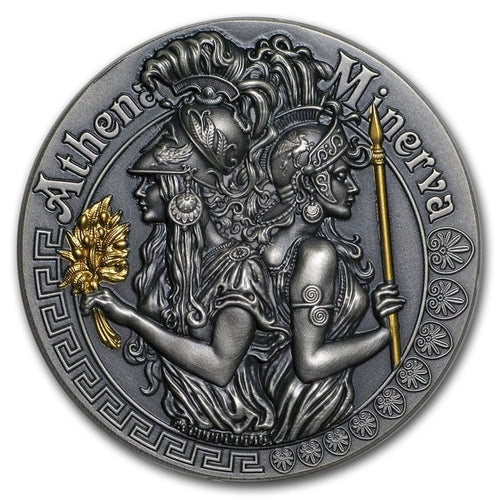 2019 Niue 2 oz Silver Antique Goddesses Athena and Minerva | ZM | Zion Metals