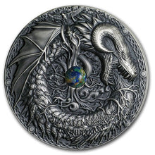 Load image into Gallery viewer, 2019 Niue 2 oz Silver Antique Dragons Norse Dragon | ZM | Zion Metals

