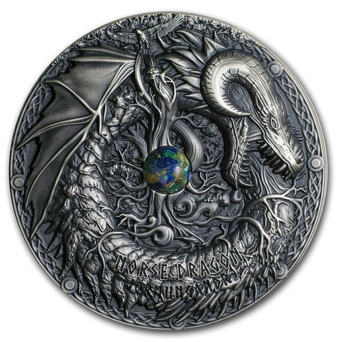 2019 Niue 2 oz Silver Antique Dragons Norse Dragon | Zion Metals