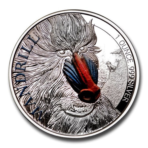 2020 Cameroon 1 oz Silver Mandrill Proof (Colorized) - ZM