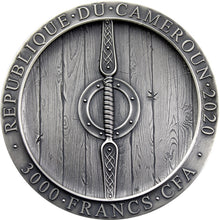 Load image into Gallery viewer, 2020 Cameroon Viking Axeman Legendary Warriors 3 oz Antique finish Silver Coin - Zion Metals
