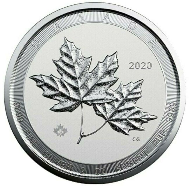 2020 Canadian Twin Maples 2 oz Silver Coin BU - Zion Metals
