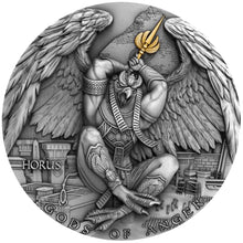 Load image into Gallery viewer, 2020 Niue Horus Gods of Anger 2 oz Antique finish Silver Coin | ZM | Zion Metals
