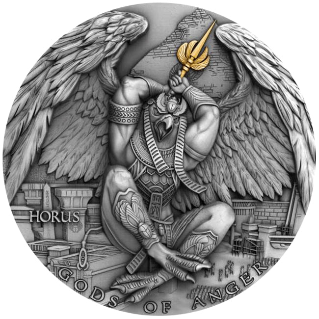 2020 Niue Horus Gods of Anger 2 oz Antique finish Silver Coin | ZM | Zion Metals