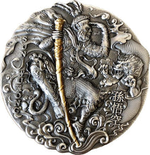 Load image into Gallery viewer, 2020 Niue SUN WUKONG MONKEY KING 2 oz Silver Antique Coin | ZM | Zion Metals
