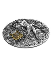 Load image into Gallery viewer, 2020 Niue APOLLO GOD OF THE SUN GODS 2 oz Silver Antique Coin | ZM | Zion Metals
