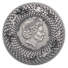 Load image into Gallery viewer, 2020 Niue AZTEC Dragon 2 oz Silver Antique Coin | ZM | Zion Metals

