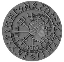 Load image into Gallery viewer, 2020 Niue ERIC BLOODAXE VIKINGS 2oz Antique Finish Silver Coin | ZM | Zion Metals
