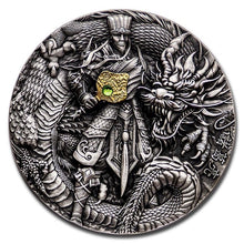 Load image into Gallery viewer, 2020 Niue 2 oz Antique Silver Famous Chinese Warriors Zhuge Liang | ZM | Zion Metals
