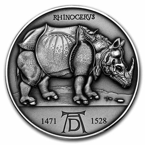 2021 Cameroon 2 oz Silver Albrecht Dürer: Rhinoceros - Zion Metals