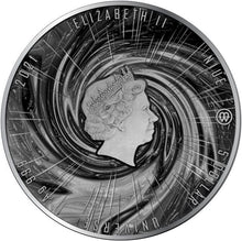 Load image into Gallery viewer, 2021 Niue BLACK HOLE Universe Domed 2 Oz .999 Silver Glow in the Dark Coin - Zion Metals

