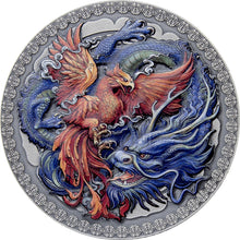 Load image into Gallery viewer, 2021 Ghana Phoenix and Dragon Oriental Culture Collection Antique Silver Coin - Zion Metals
