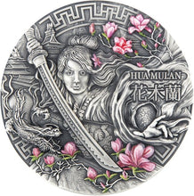 Load image into Gallery viewer, 2021 Niue 2 oz Antique Silver Heroines Hua Mulan - Zion Metals
