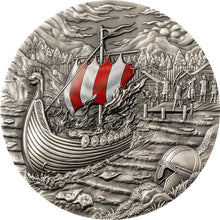 Load image into Gallery viewer, 2021 Palau $10 Vikings Passage &amp; Afterlife Series 2oz Silver High Relief coin - Zion Metals
