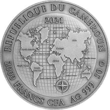 Load image into Gallery viewer, 2021 Cameroon Gold Rush 50g Antique finish Silver Coin 2000 Francs CFA - Zion Metals
