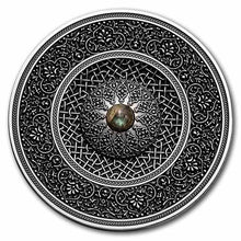 Load image into Gallery viewer, 2021 Fiji 3 oz Antique Finish Silver Mandala Art Turkish - Zion Metals
